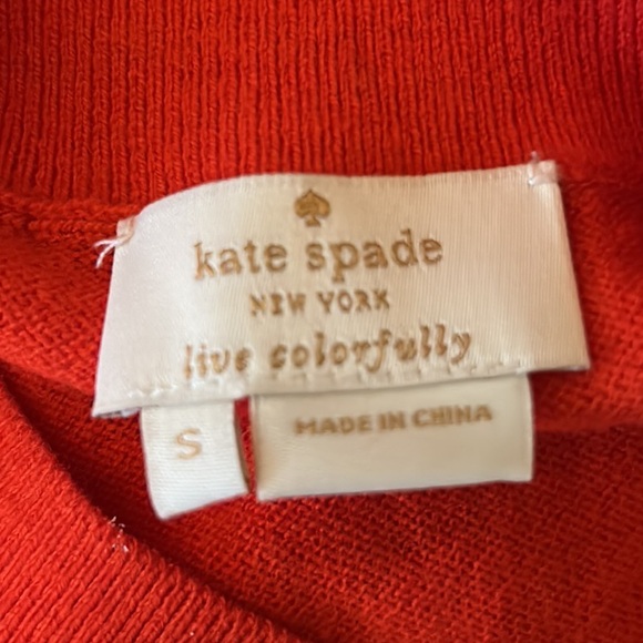 Kate Spade Red Orange Bow Detail Cashmere Blend Sweater - S - Picture 11 of 13